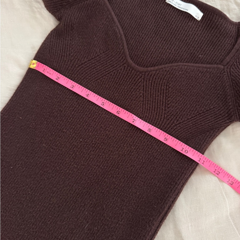 Oak + Fort Brown Knit Ribbed Sweater Dress - Picture 8 of 9
